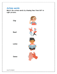 Action words pictures worksheets