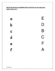 Match the lowercase letters with the correct uppercase letters from a to f