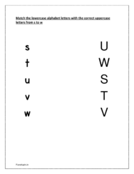 Match the lowercase letters with the correct uppercase letters from s to w