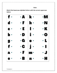 Match the lowercase alphabet letters with the correct uppercase letters