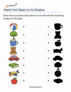 Match objects to their shadows worksheet