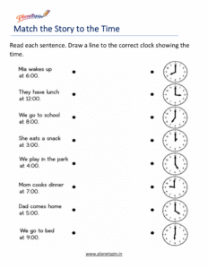Match word problem to the correct time