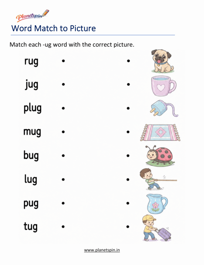 Match -UG Words to Pictures Activity