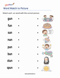 Match -UN Words to Pictures Activity