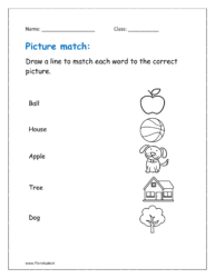 Draw a line to match each word to the correct picture.