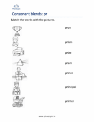 Pr Blends Words Worksheets for Kindergarten