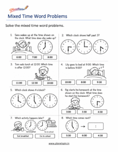 First Grade Clock Story Problems with Everyday Examples