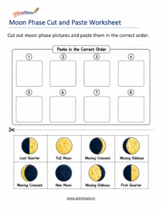 Moon phase cut and paste worksheet