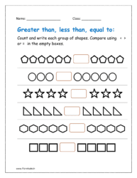More than and less than worksheet | Planetspin.in