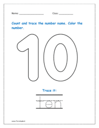 10: Count and trace the spelling for ten