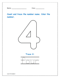 4: Count and trace the number name for four