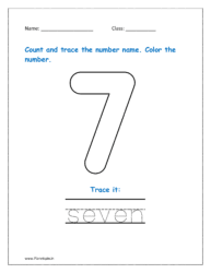7: Count and trace the spelling for seven