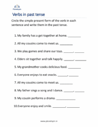 Verb tenses worksheet