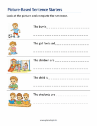 Sentence starters worksheet