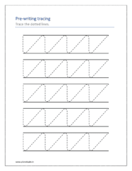 Trace the dotted lines (Pre writing practice sheets)