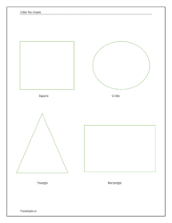 Basic coloring shapes worksheet