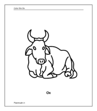 Farm animal coloring sheet: Ox