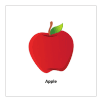 Flash card of fruits: Apple