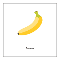 Flash card of fruits: Banana