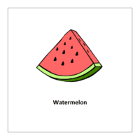 Flash card of fruits: Watermelon