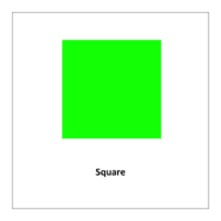 Flash card of square shape