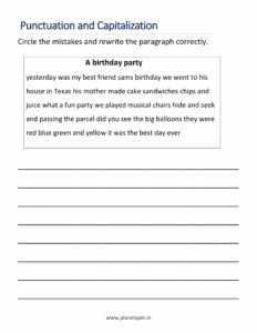 Circle the mistakes and rewrite the paragraph correctly