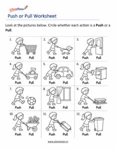 identify push and pull worksheet