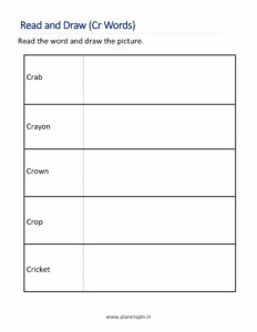 Read the Cr word and draw picture