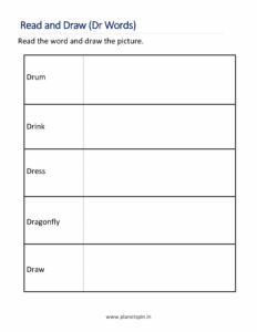 Read the Dr word and draw picture