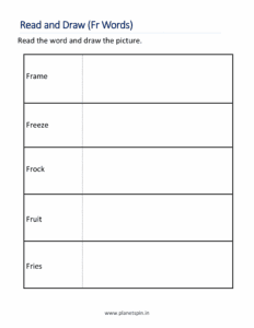 Read the Fr word and draw picture