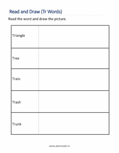 Read the Tr word and draw picture