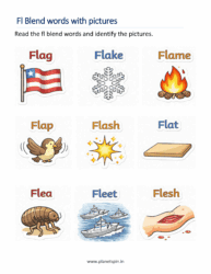 Fl Blends Words Worksheets for Kindergarten