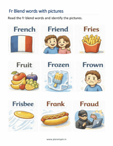 Read Fr blends words and identify the pictures