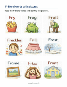 Identify the pictures and read the Fr words