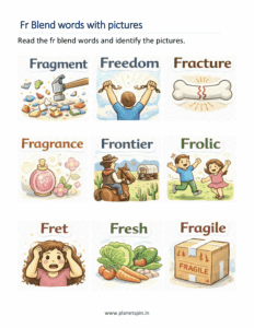 Read Fr blends words and identify the pictures