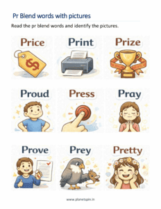 Read Pr blends words and identify the pictures