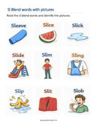 Sl Blends Words Worksheets for Kindergarten