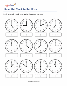 Write the Digital Time Shown on Each Clock