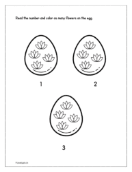 Read the number and colour as many objects