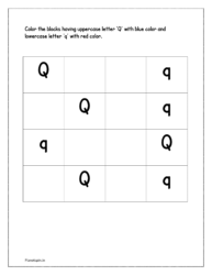 Blocks with uppercase letter 'Q' and lowercase letter 'q'