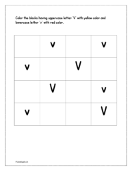 Blocks with uppercase letter 'V' and lowercase letter 'v'