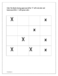 Blocks with uppercase letter 'X' and lowercase letter 'x'