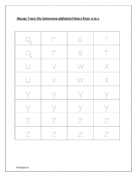 Recap: Trace the lowercase letters from q to z
