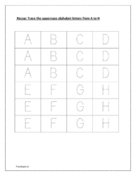 Letter tracing worksheets A to H