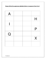 Missing letters A to Z worksheets : sheet 3