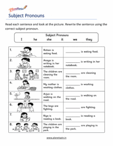 printable subject pronouns worksheet