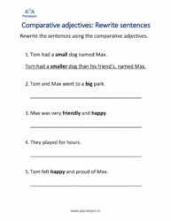 Comparing with adjectives worksheet