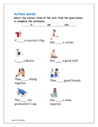 Select the correct form of the verb from the given boxes to complete the sentences