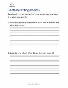Writing few lines on your favorite animal and school