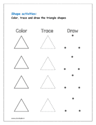 Color, trace and draw the triangle shapes